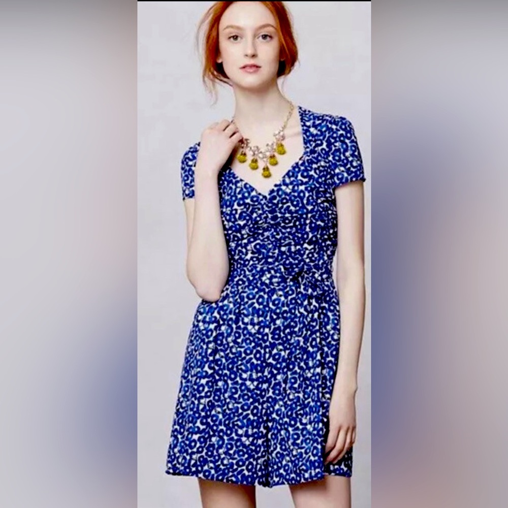 Anthropologie Leifnotes Blue & White Romper
